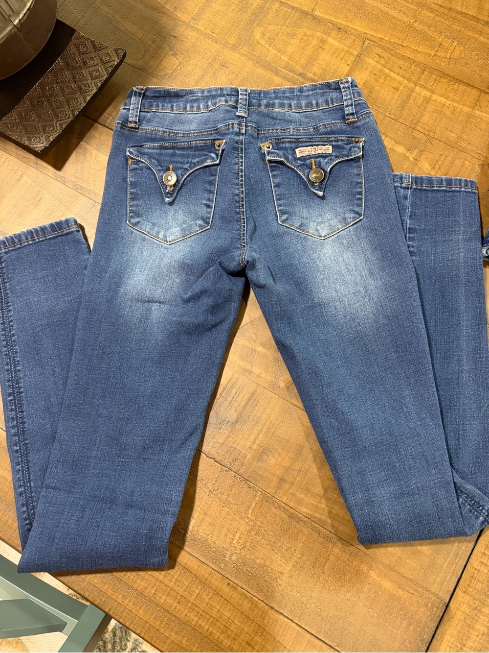 Hudson Jeans Kids Medium Blue Stretch Skinny Jeans with Button-Flap Back Pockets